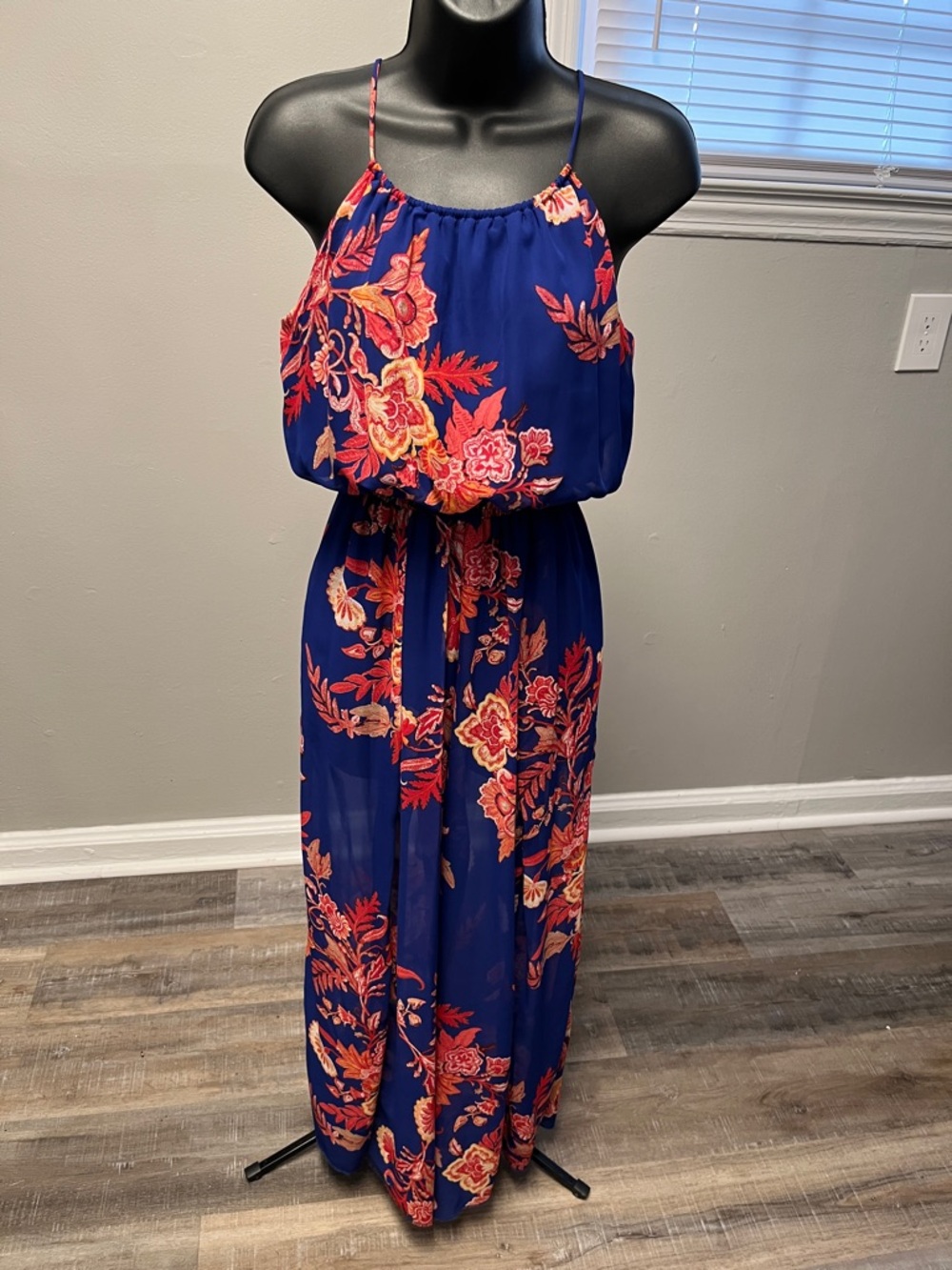 Sweet Storm Blue and Orange Floral Dress